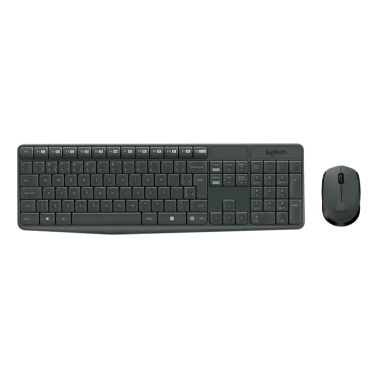 Combo Teclado e Mouse sem fio Logitech MK235 com Conexão USB, Pilhas Inclusas e Layout ABNT2