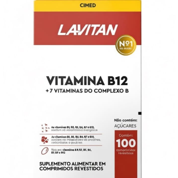 Vitamina Lavitan B12 + Vitaminas Do Complexo B Completo Com 8 Vitaminas
