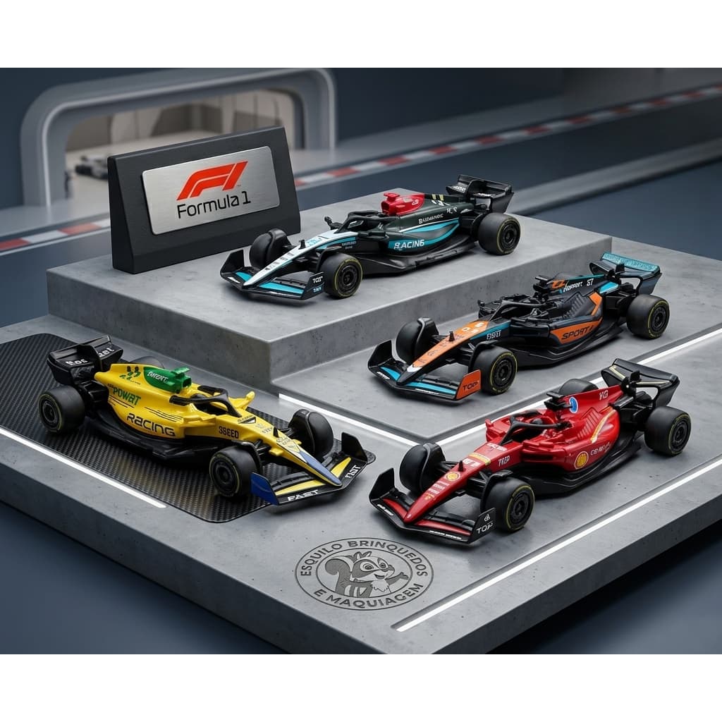 Miniatura Carrinho F1 Metal com 2 ou 4 Carrinhos Fórmula 1 1:43