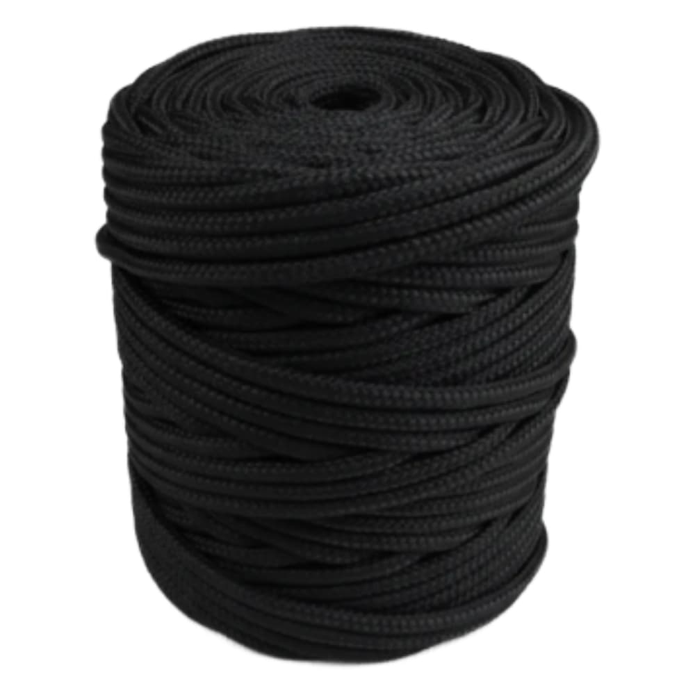 CORDA PRETA SEM ALMA PARA PESCA E CAMPING COM 3MM E 3KG