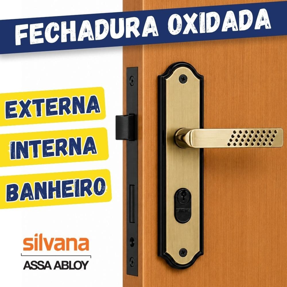 Fechadura de Porta de Quarto Banheiro Interna Externa Oxidada Italy Class 1100 Silvana