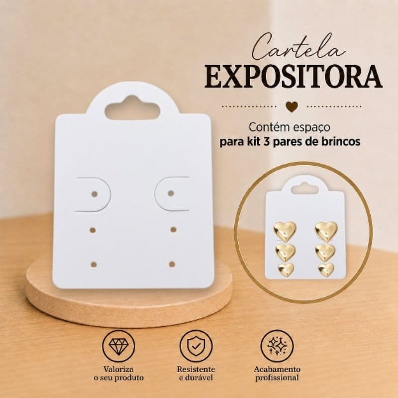 100 Cartelas Tag Cadeado 6 Furos para Brinco/Bijuterias/Semijoias/Kits/Conjunto