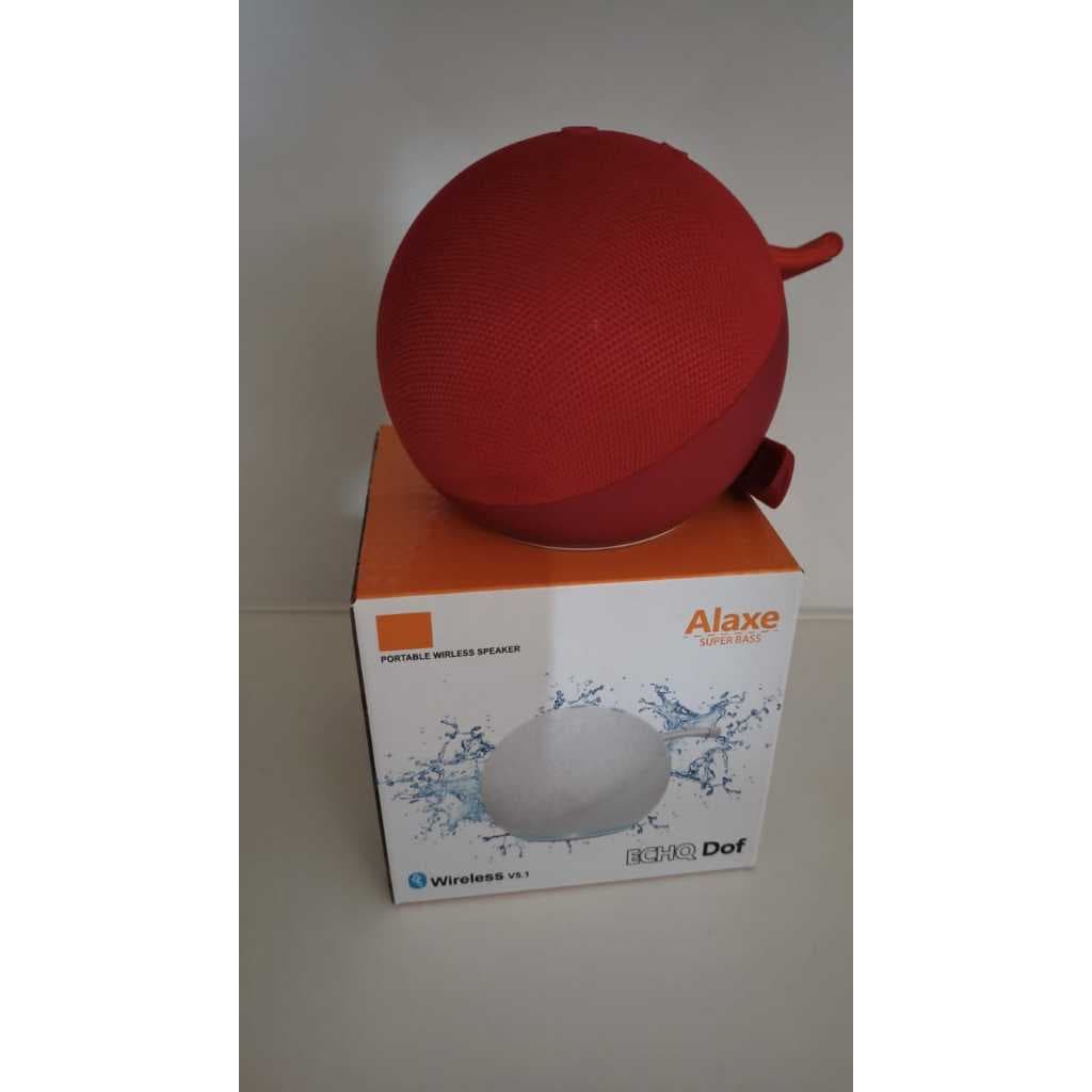 Caixa de Som Bluetooth Portátil Alaxe 5 Geração Vermelho - Som Potente e Luzes LED Coloridas - Vermelho