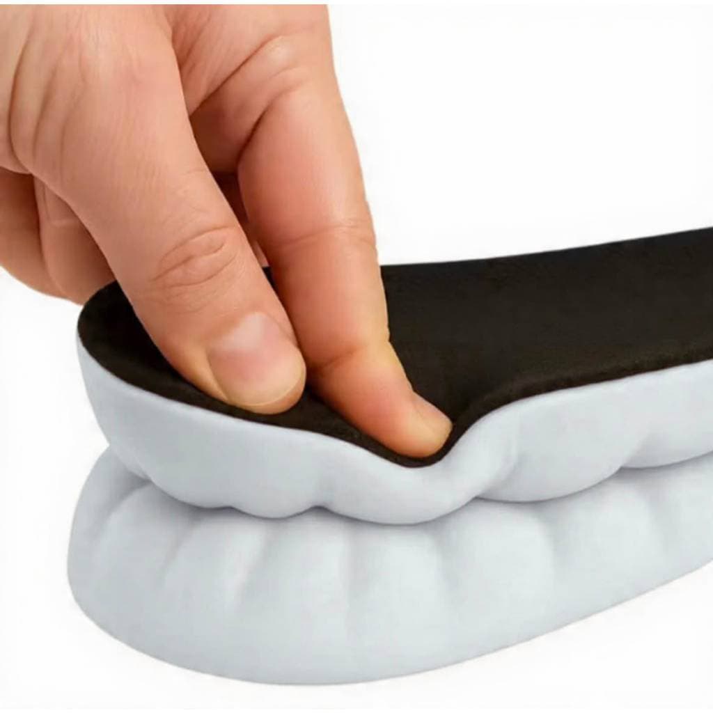 Palmilha ortopédica em gel PU com bolhas 4D branca anatômica confortável para qualquer tipo de calçado