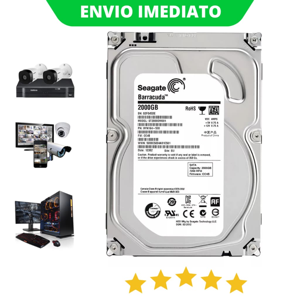 HD 1TB e 2TB SATA Interno de DVR, CFTV e PC 3.5” | Alta Performance e Segurança com NF e Garantia