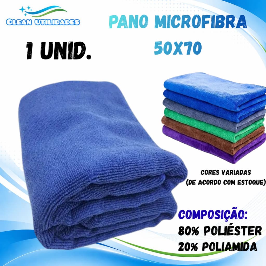 Pano Microfibra Para  Chão 50 cm X 70cm  Ultra absorvente - 1 unidade