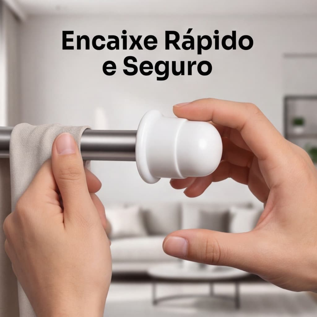 Ponteira para Varão de Cortina PVC 19mm e 28mm com 2 Unidades