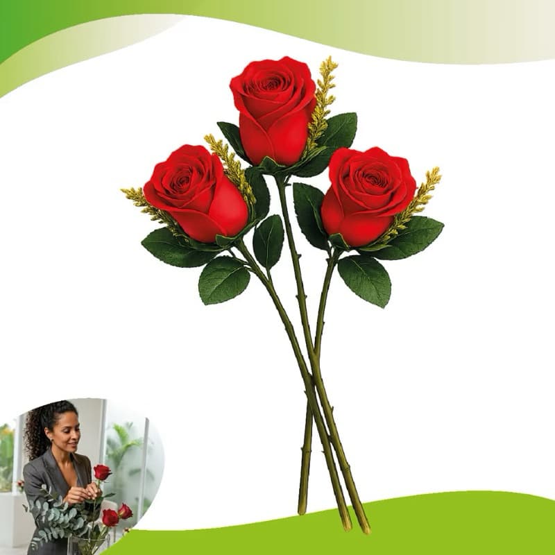 Kit 5 Unidades de Rosas artificiais