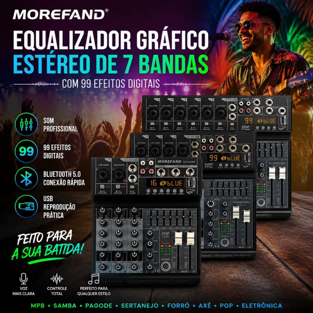4/6/8Canal Portátil Profissional mesa de som Mixing Console Computador Entrada 48V Poder Número DSP99
