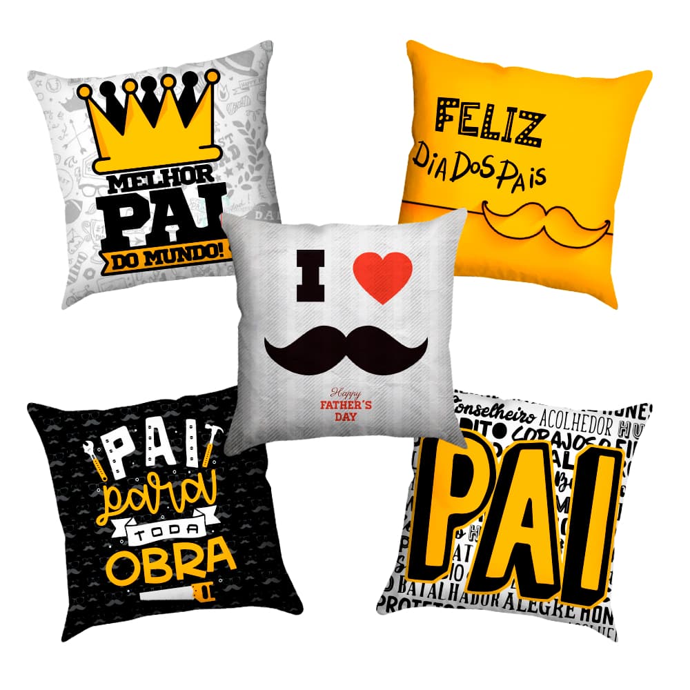 Kit 20 Almofadas Presente Dia Dos Pais 20x20cm Almofadinhas Decorativas Com Enchimento