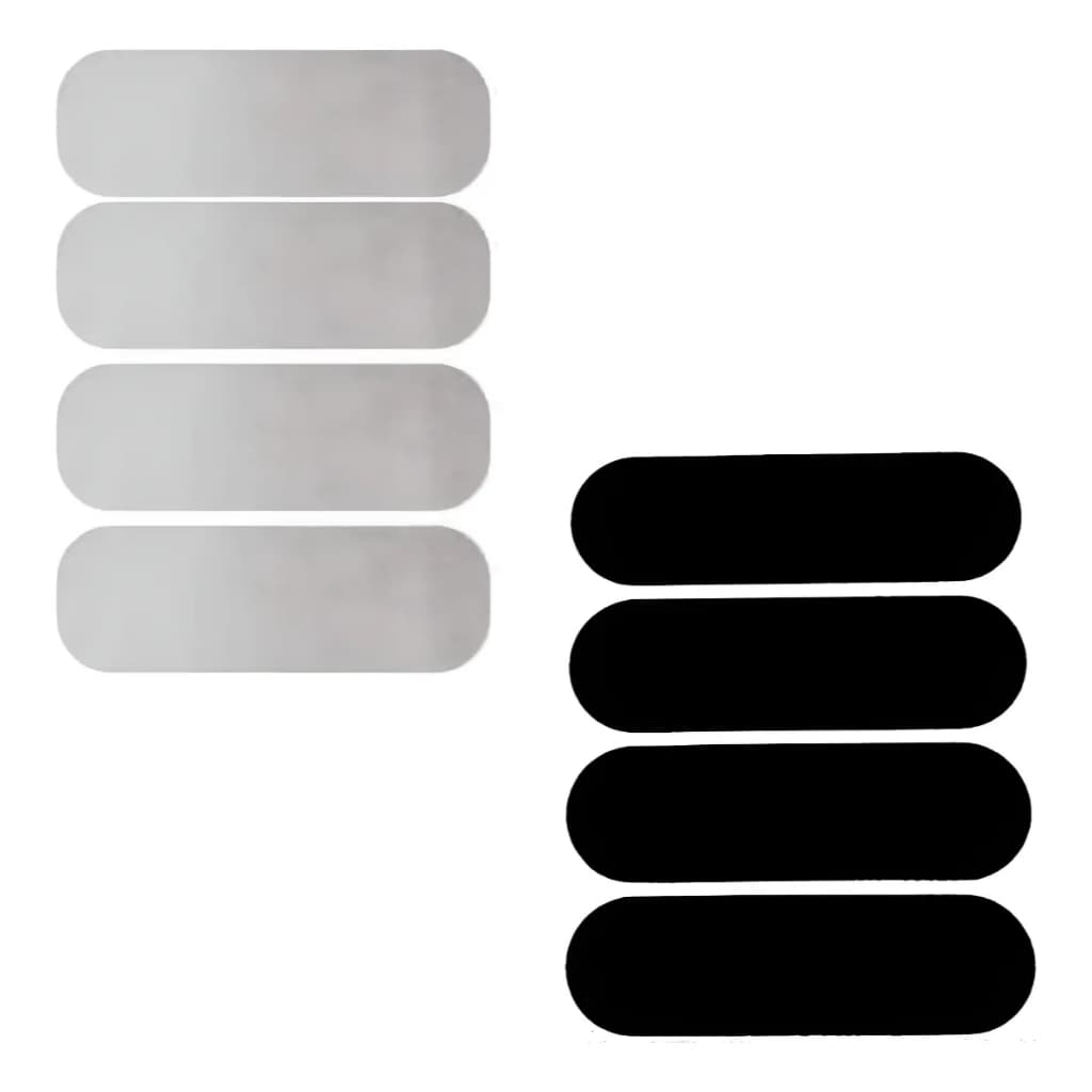 Adesivos refletivos com 4 unidades, acabamento preto Polivisor, para capacete, alta qualidade.