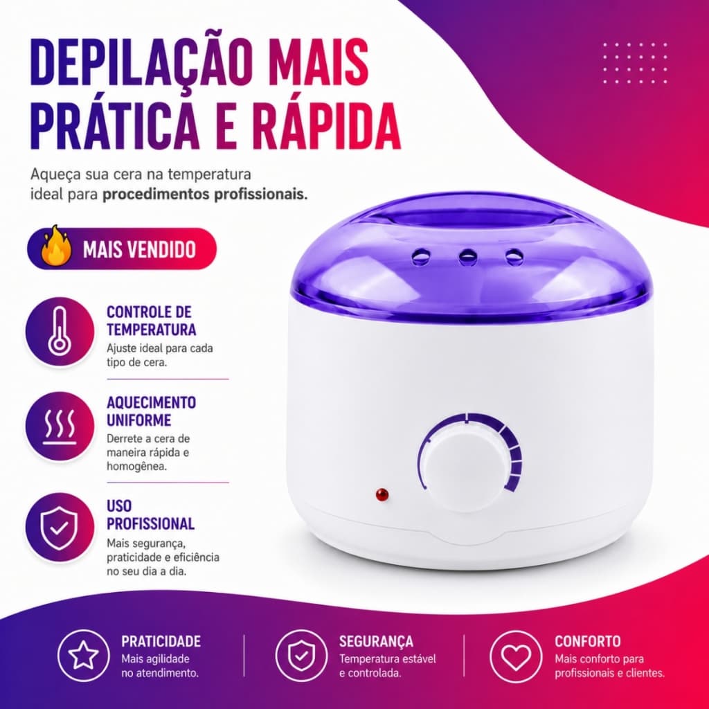Panela Cera Quente Aquecedor Elétrica Depilação Termocera BMED Bivolt 110/220V