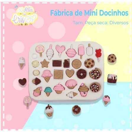 Molde de Silicone para Biscuit - Fábrica de Doces - Artes da Cris
