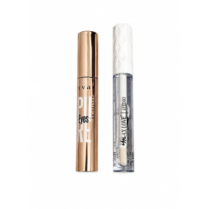 Kit Máscara de Cílios Eyes Pure + Gloss Labial Transparente Max Love