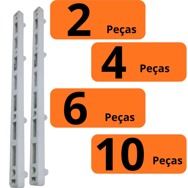 Corrediça de Plástico 25,5cm PVC Trilho Com 4 Pinos Para Gaveta