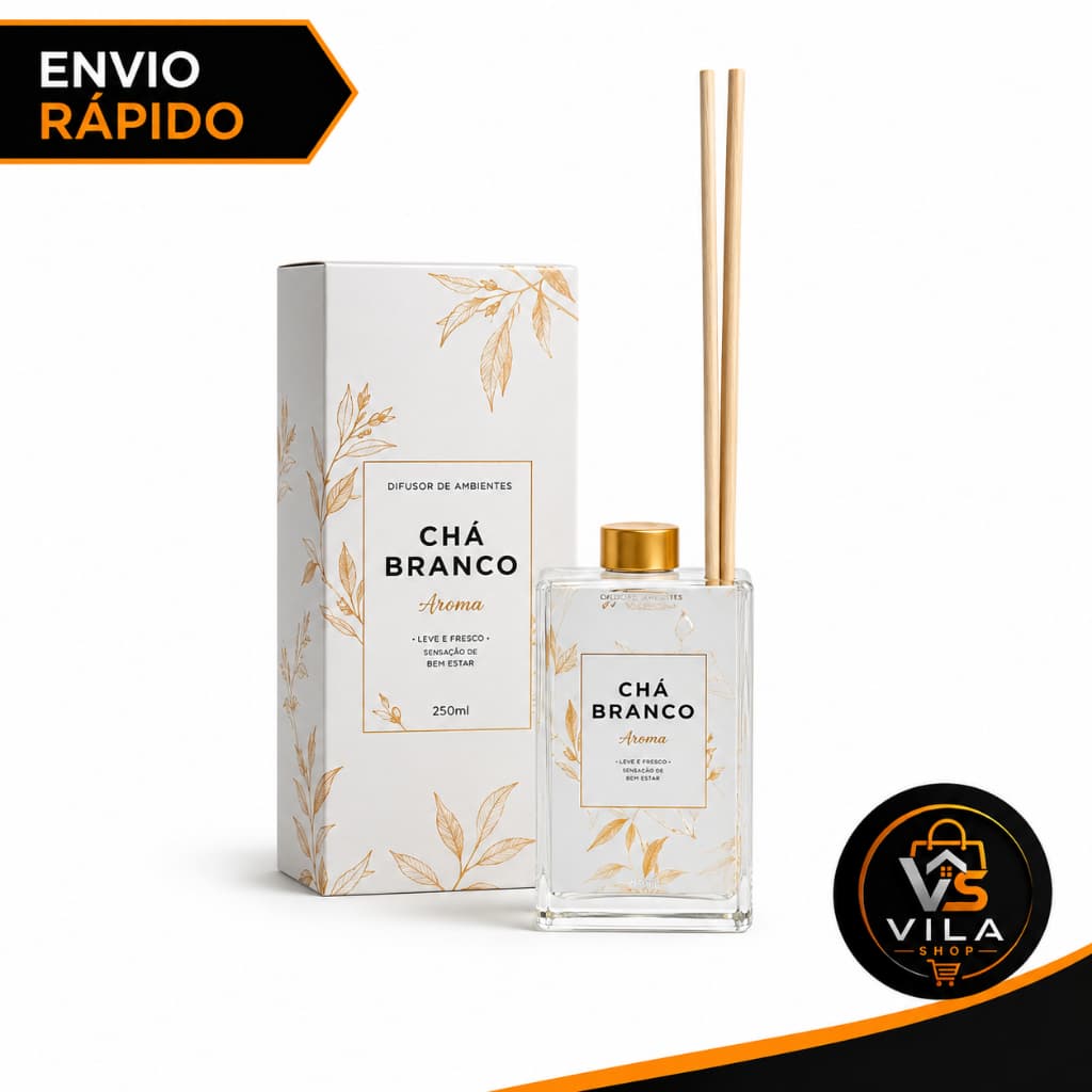 Difusor Aromatizador De Ambiente Cha branco 250 ML Ambientes