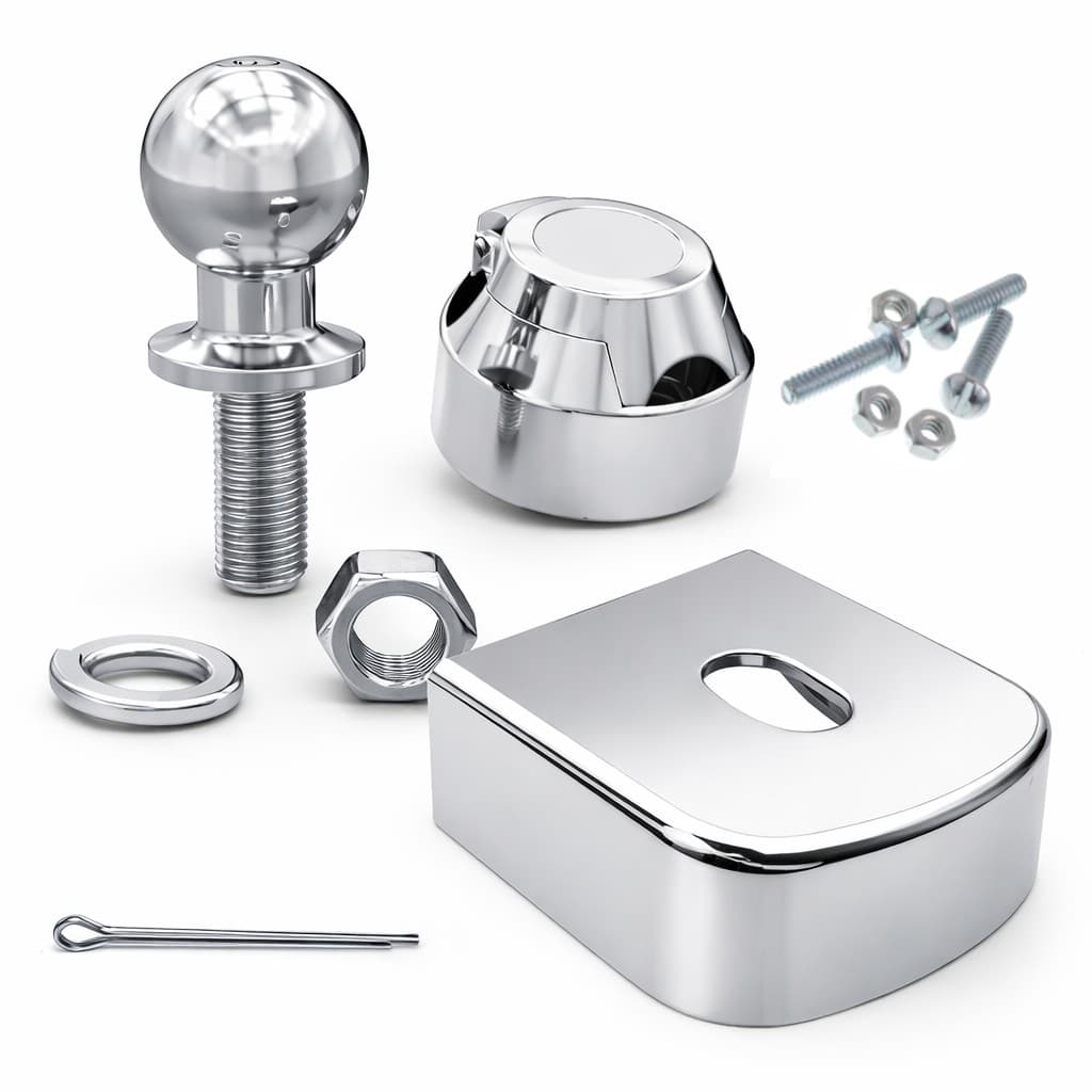 Kit Capa Bola Engate Cromada Universal Proteção Engate Reboque Carro