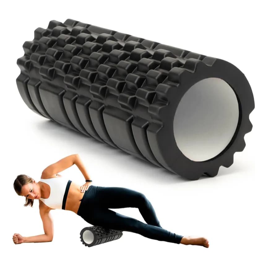 Rolo Liberação Miofascial Massagem Fisioterapia Pilates Yoga Preto Best Bay