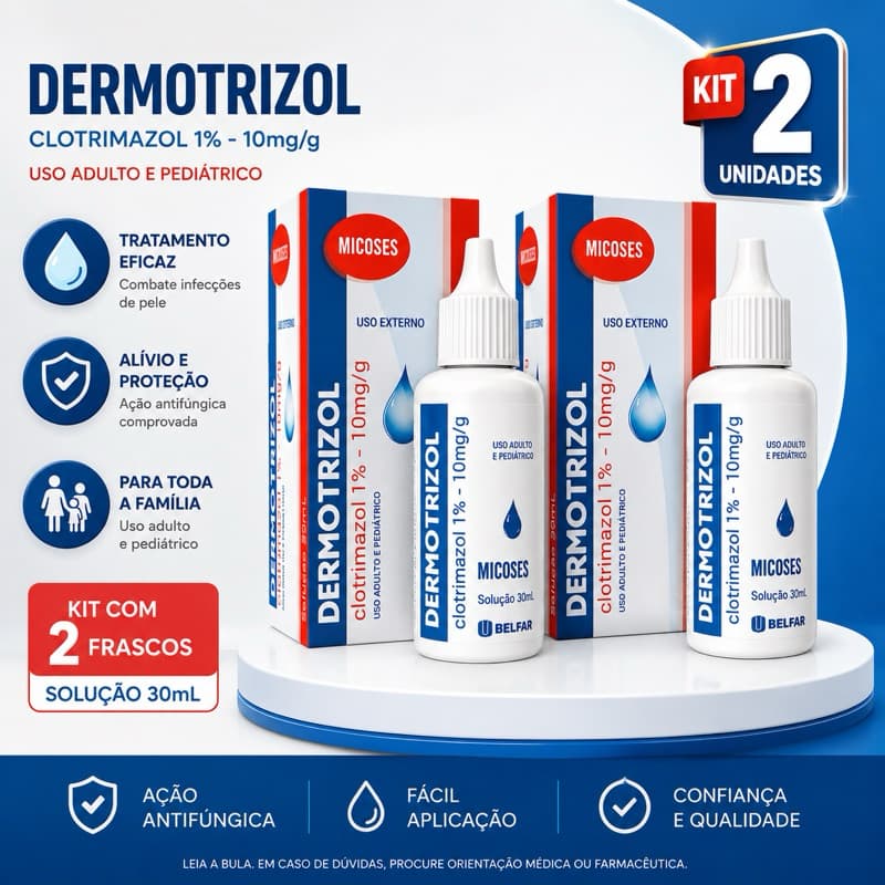 Dermotrizol Micose 30mL Uso Externo Aplicação Tópica unha dedo virilha