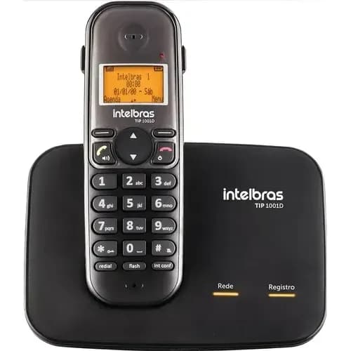Telefone Sem Fio VoIP Intelbras TIP 1001D DECT PoE Rede IP Tela LCD para Empresa empresarial