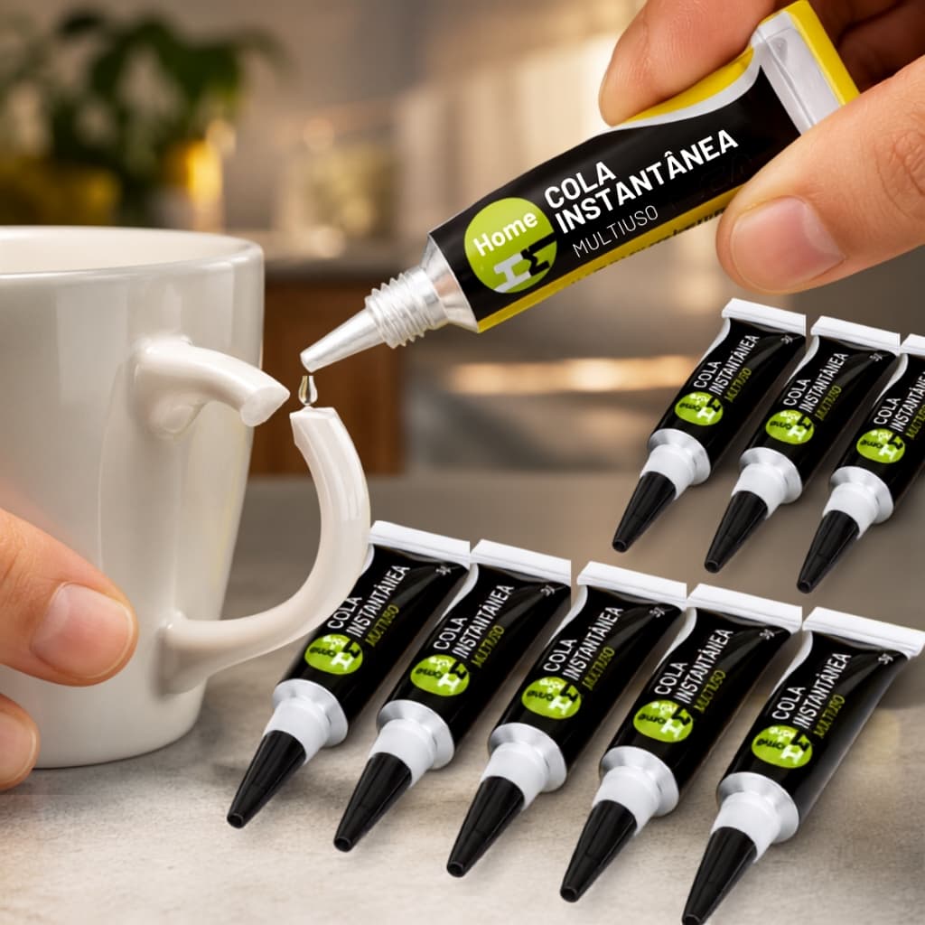 Kit Colas Instantâneas Super Rápidas Para Reparo Plástico Couro Madeira