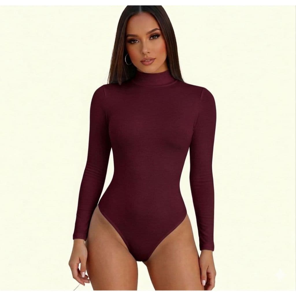 Boddy Lisso Feminino Gola Alta Manga Longa Suplex Envio Imediato