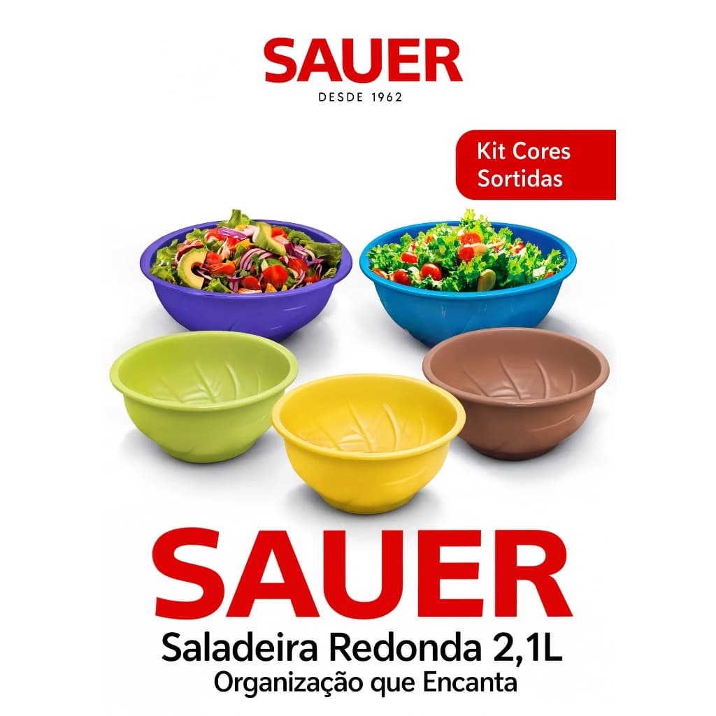 Bowl Cumbuca Grande 2,1L Saladeira Tigela Plástico Cores Sortidas