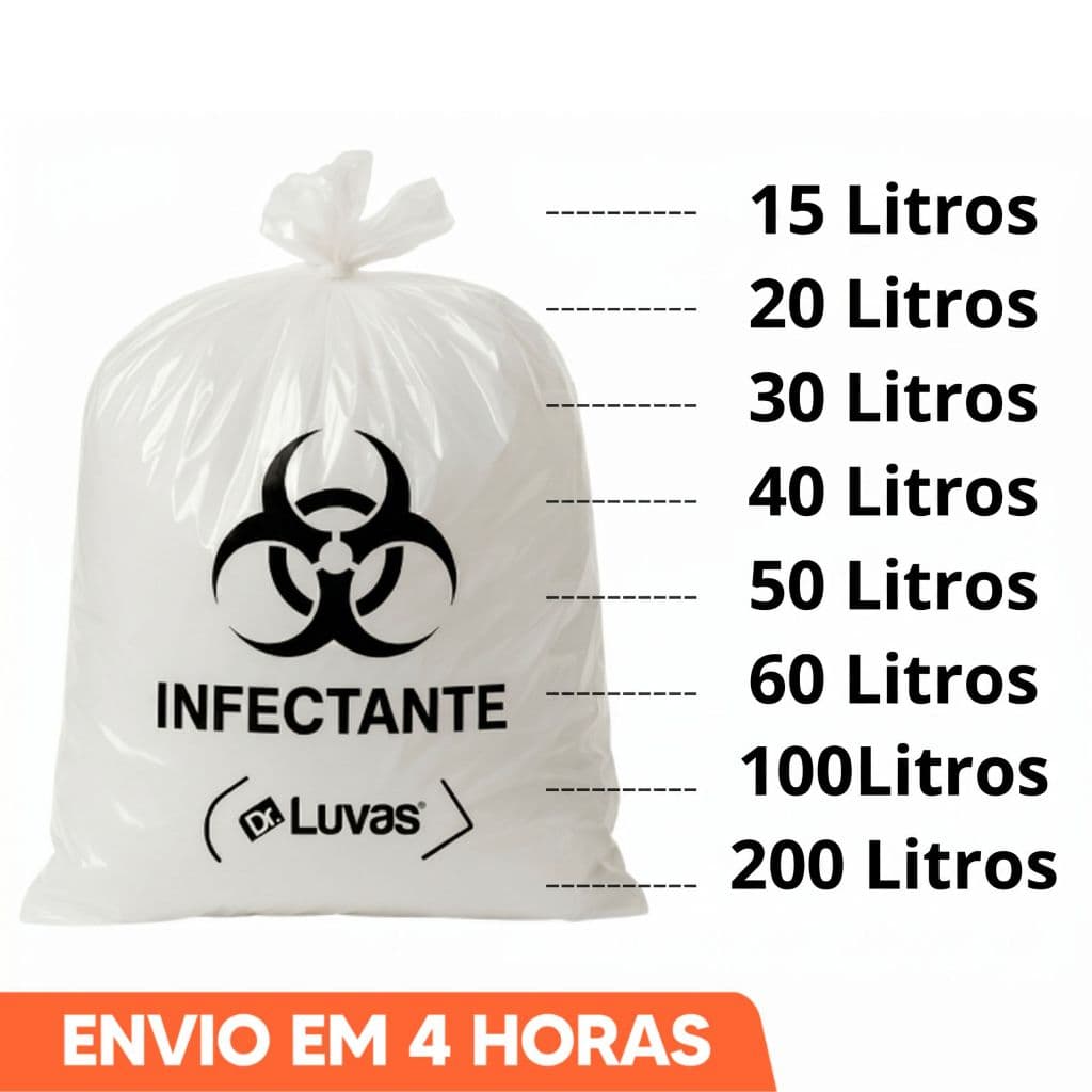 Saco de Lixo Hospitalar Infectante Todos os Tamanhos 100un Marca Dr. Luvas