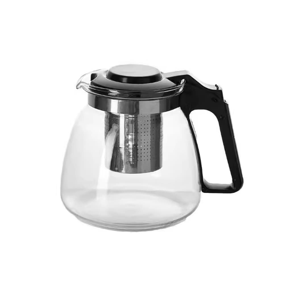 Bule Chaleira Infusor Chá Café Vidro Coador Inox Jarra 1,0lt