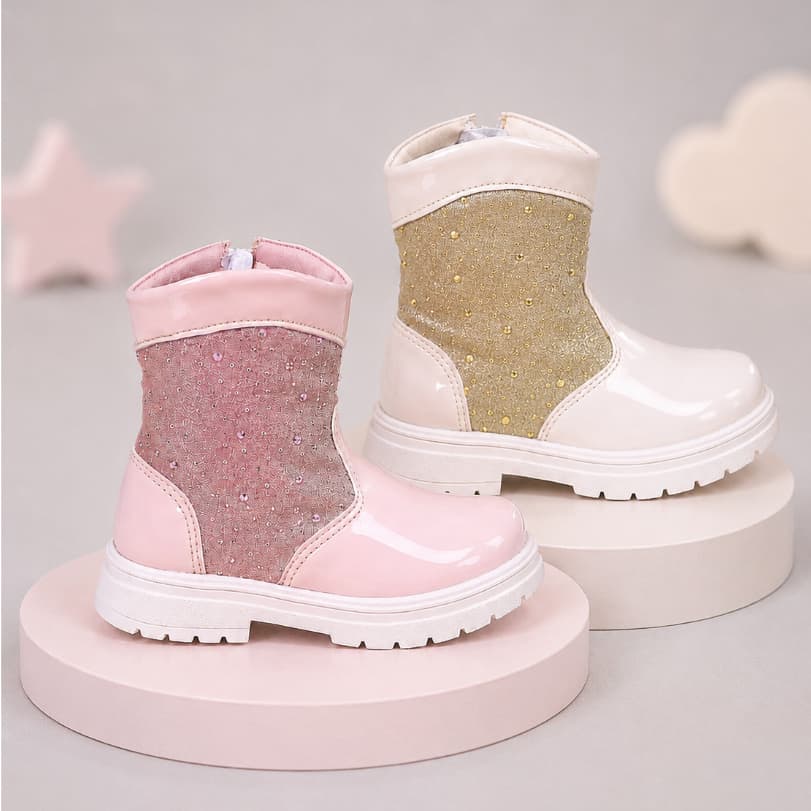 Bota Infantil Feminina Boiadeira Strass Delicada Brilho Country Menina Confortável