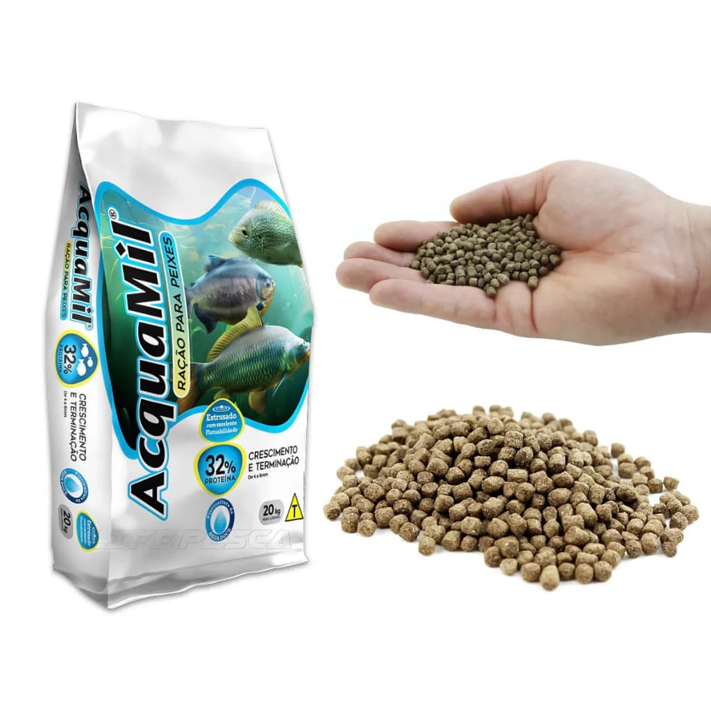 Ração Acquamil Pesca P22 P28 P32 Pesqueiro Peixes Aqua 25kg IMBRAMIL