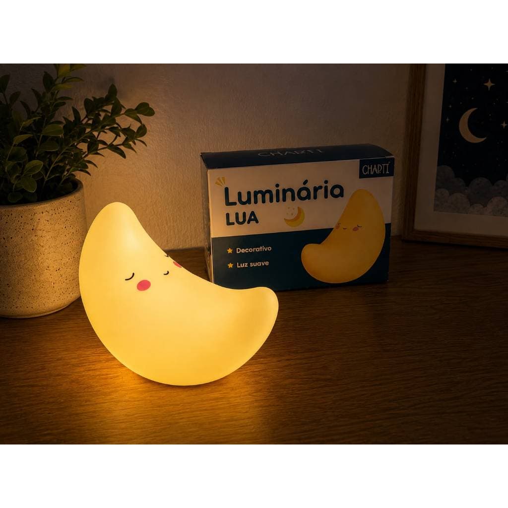 Luminária Lua LED Decorativa Infantil – Luz Suave e Aconchegante ✨