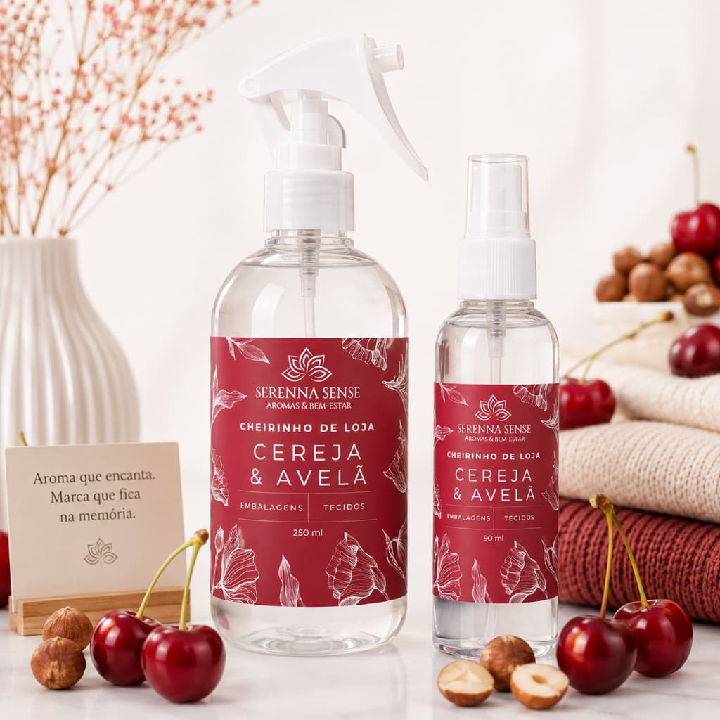Perfume para Loja e Roupas 100ml l Aromatizante para Tecidos l Embalagens | Cheirinho Ambientes