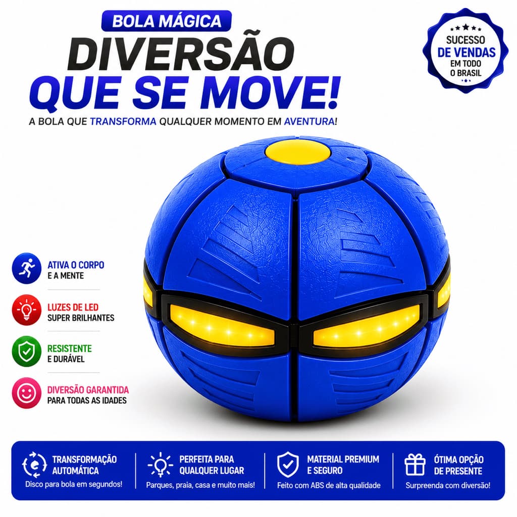 Brinquedo Pet e Infantil Bola Interativa Mágica Cachorro Bolinha Voadora Presente Bola Ufo Disco