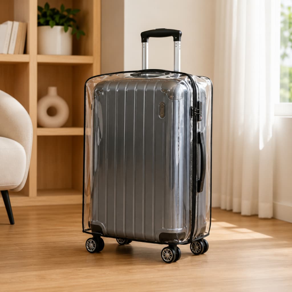 Capa Protetora Para Mala De Viagem Transparente PVC Cristal Grosso