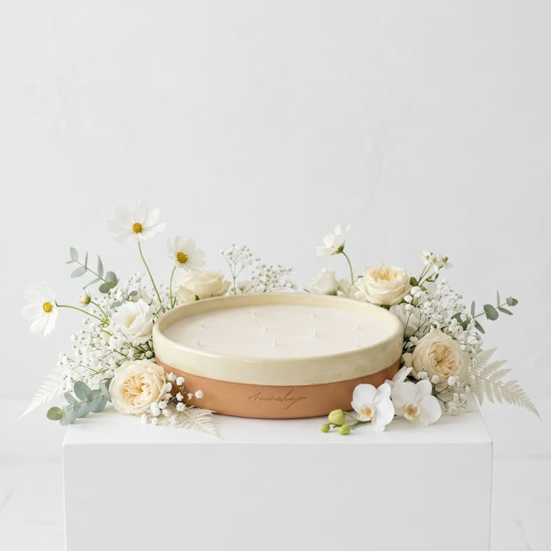 Vela Aromática aconchego Premium em Cerâmica Artesanal 1,2kg – 11 Pavios | Grande Decorativa