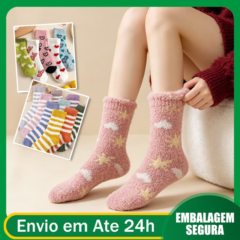 12 Pares Meias De Lã Felpuda Grossa Para Frio Quente Adulto Masculinas e Femininas Chão De Outono E Inverno Térmica