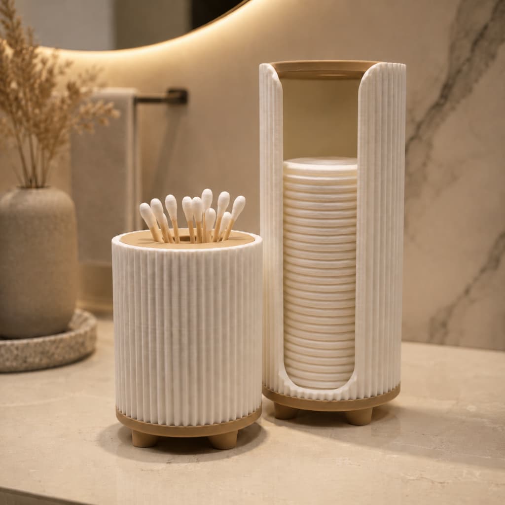 Kit Organizador para Algodão e Cotonetes Lari | Porta Algodão e Porta Cotonete