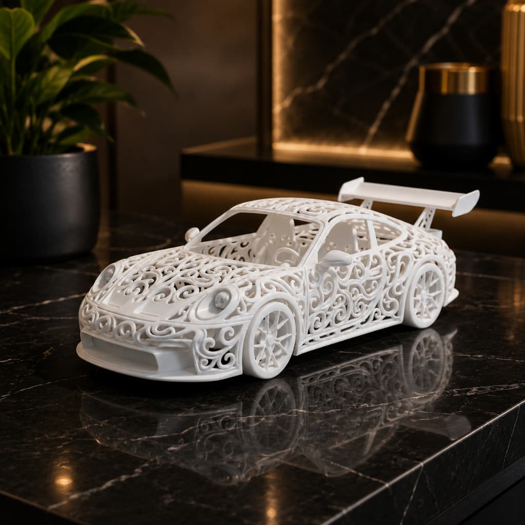Miniatura Porsche 992 GT3 Carro Decorativo Colecionável Design Exclusivo, Decoração de Luxo,presente