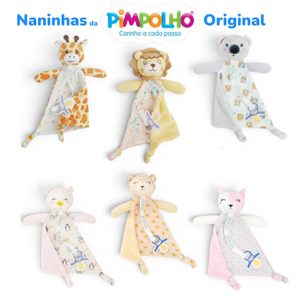 Naninha Pimpolho Com Prendedor de Chupeta Infantil Bebê Bichinhos Infantil Criança