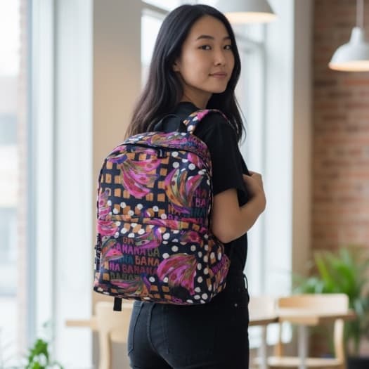 Mochila Unissex Grande Estampada com Bolso Externo – Moderna, Espaçosa e Confortável