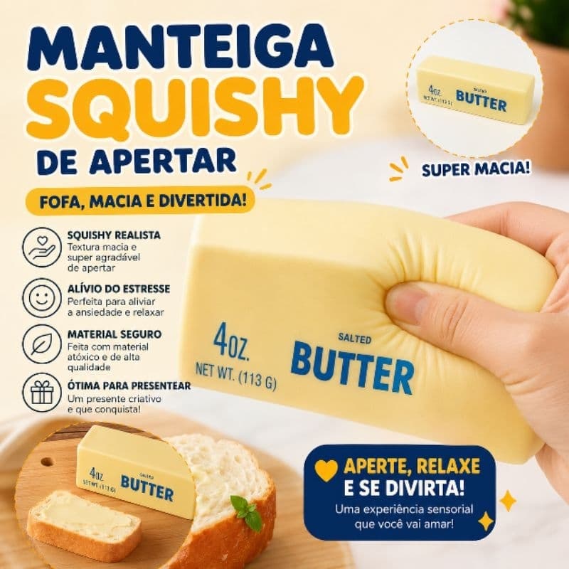 Taba Squishy Manteiga Butter Molinha Slow Resing Lenta Tik Tok