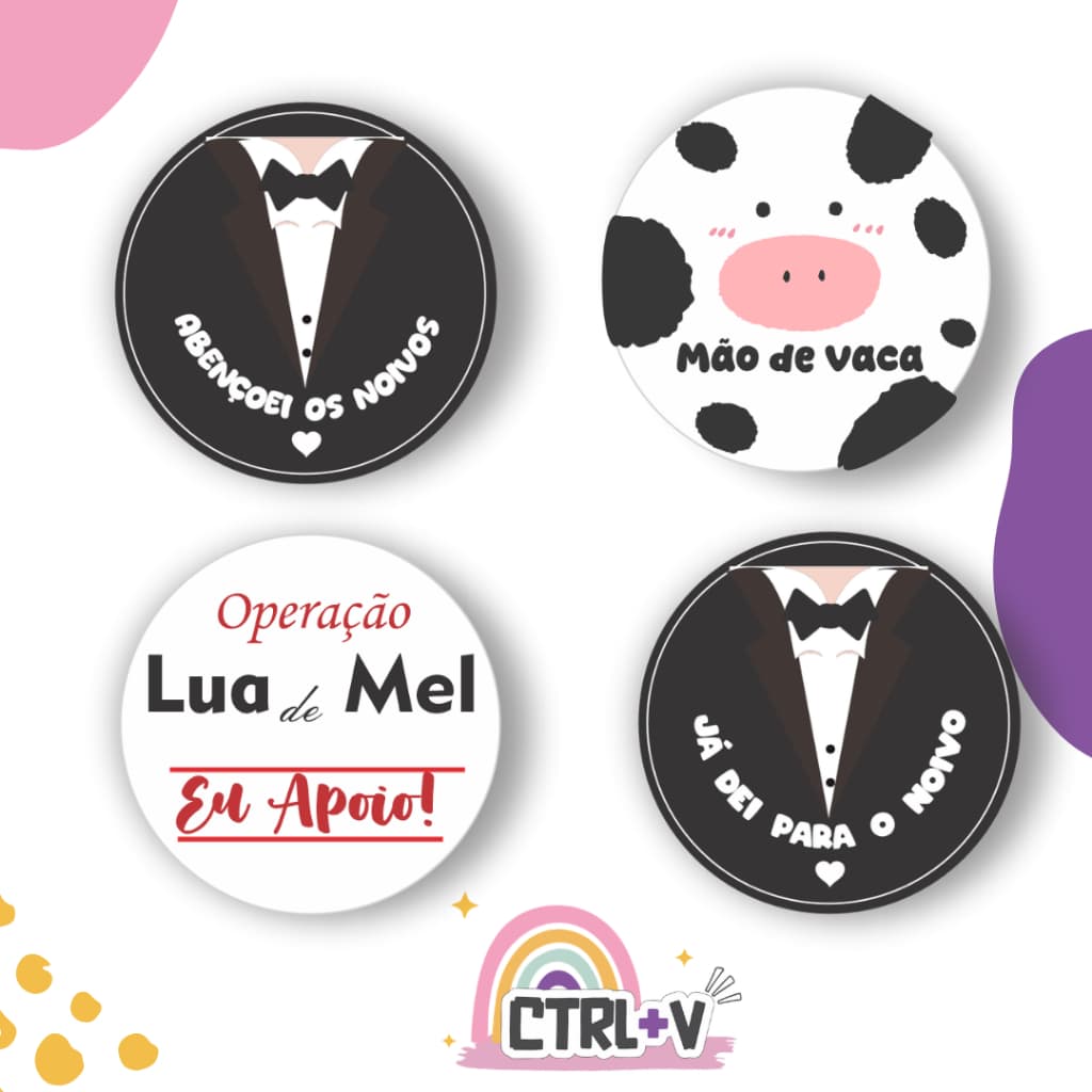 Adesivo Gravata Casamento Kit 30 60 90 Unidades | Lembrancinha Divertida para Convidados | Vinil Resistente à Água