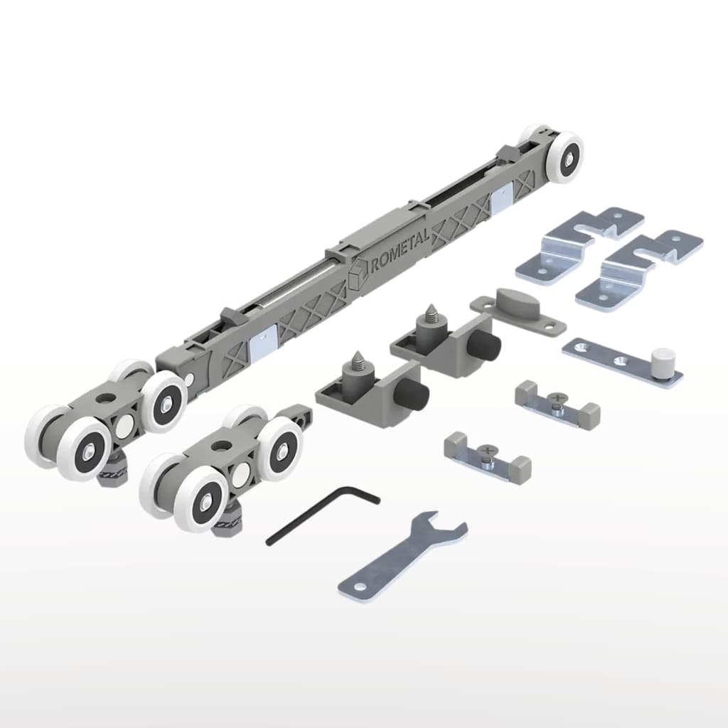 Kit Porta de Correr RO 82 Top Max Pesado Rometal Sistema Deslizante Até 100kg