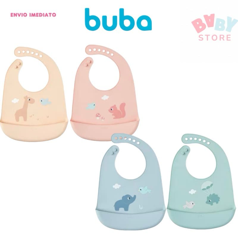 BABADOR EM SILICONE COM PEGA-MIGALHAS BUBA CLOUDY