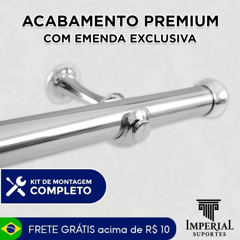 Varão P/ Cortinas 1,00 a 3,00 Metros 19mm - Várias Cores