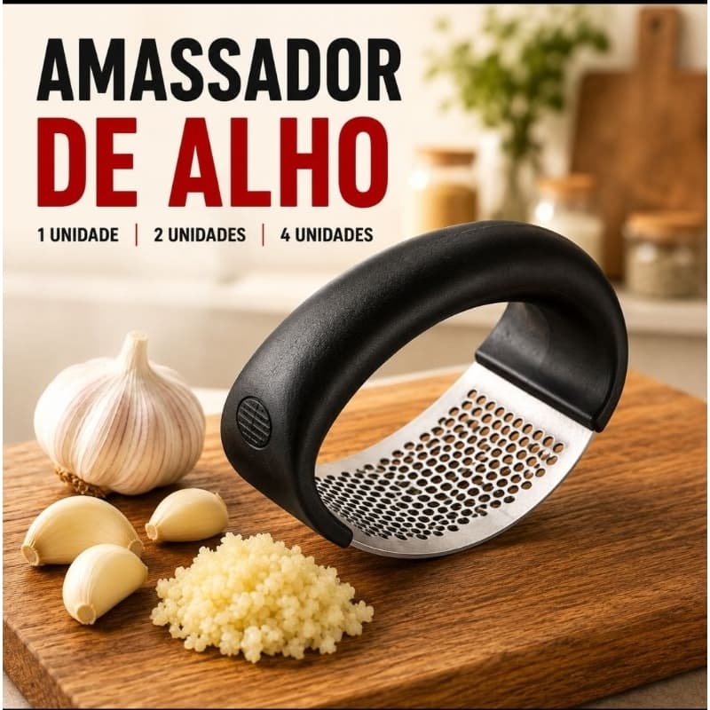 Espremedor Amassador Triturador A Pressão De Alho Manual Inox