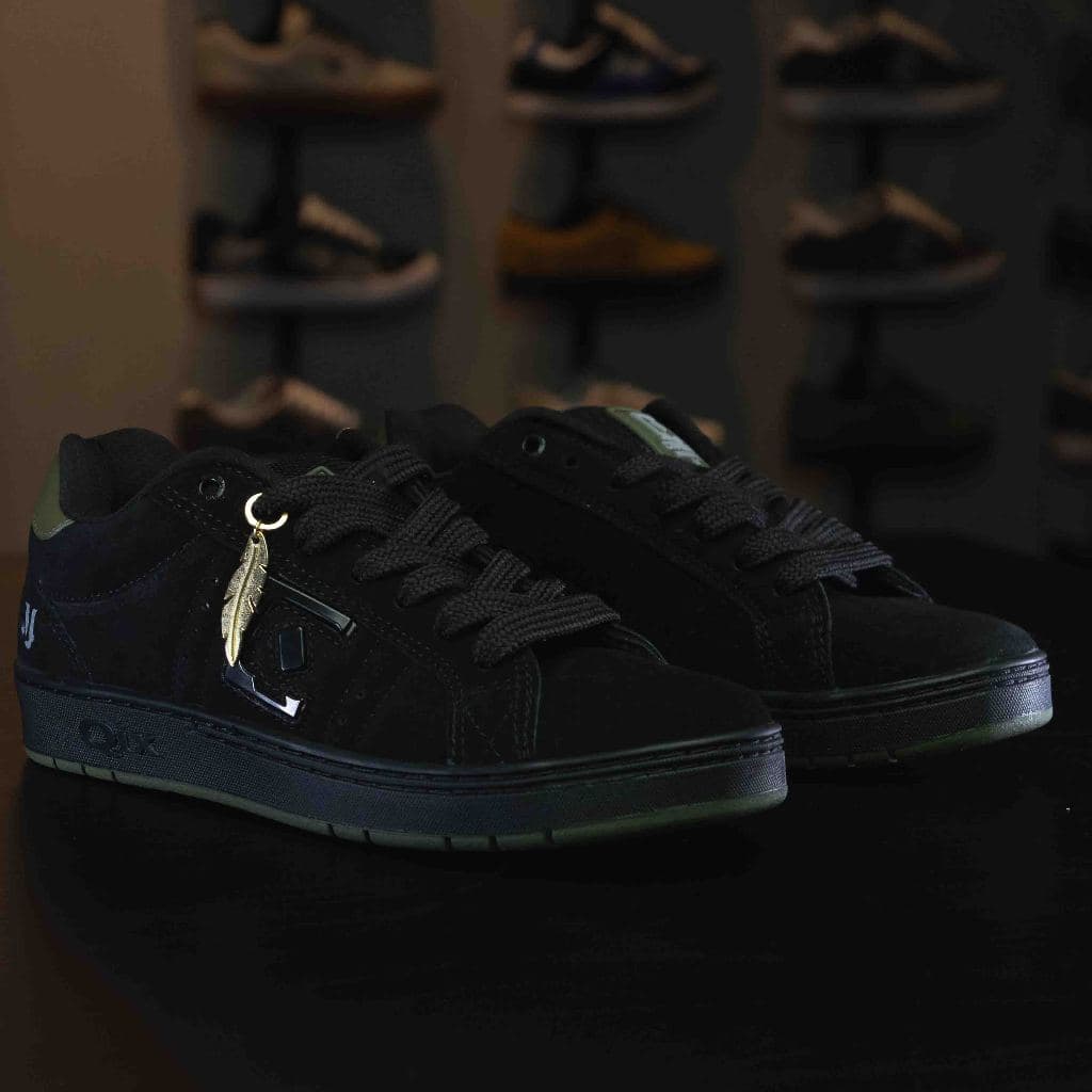 Tênis Qix Combat Massaki Original Preto e Verde Camurça Streetwear