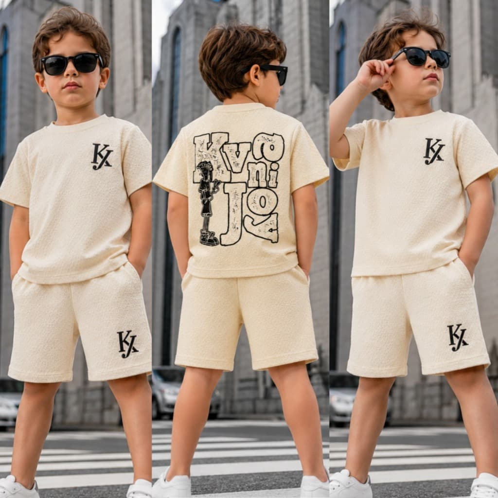 Conjunto de Blusa + Short Infantil Para Meninos De 2 a 12 Anos Lançamento 2026