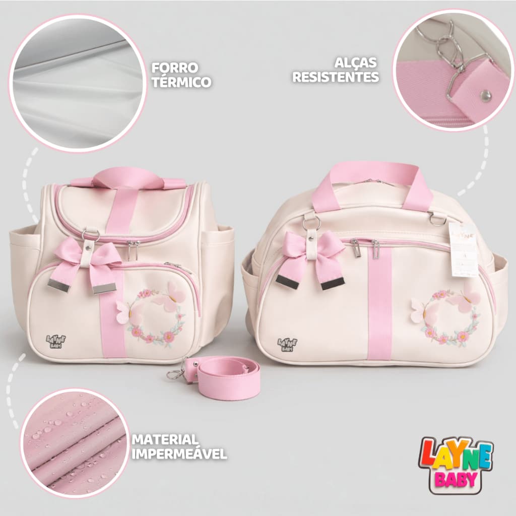Bolsa Maternidade Menino e Menina Kit 2 peças Mamãe Bebê Impermeável Mochila Multifuncional Fraldas
